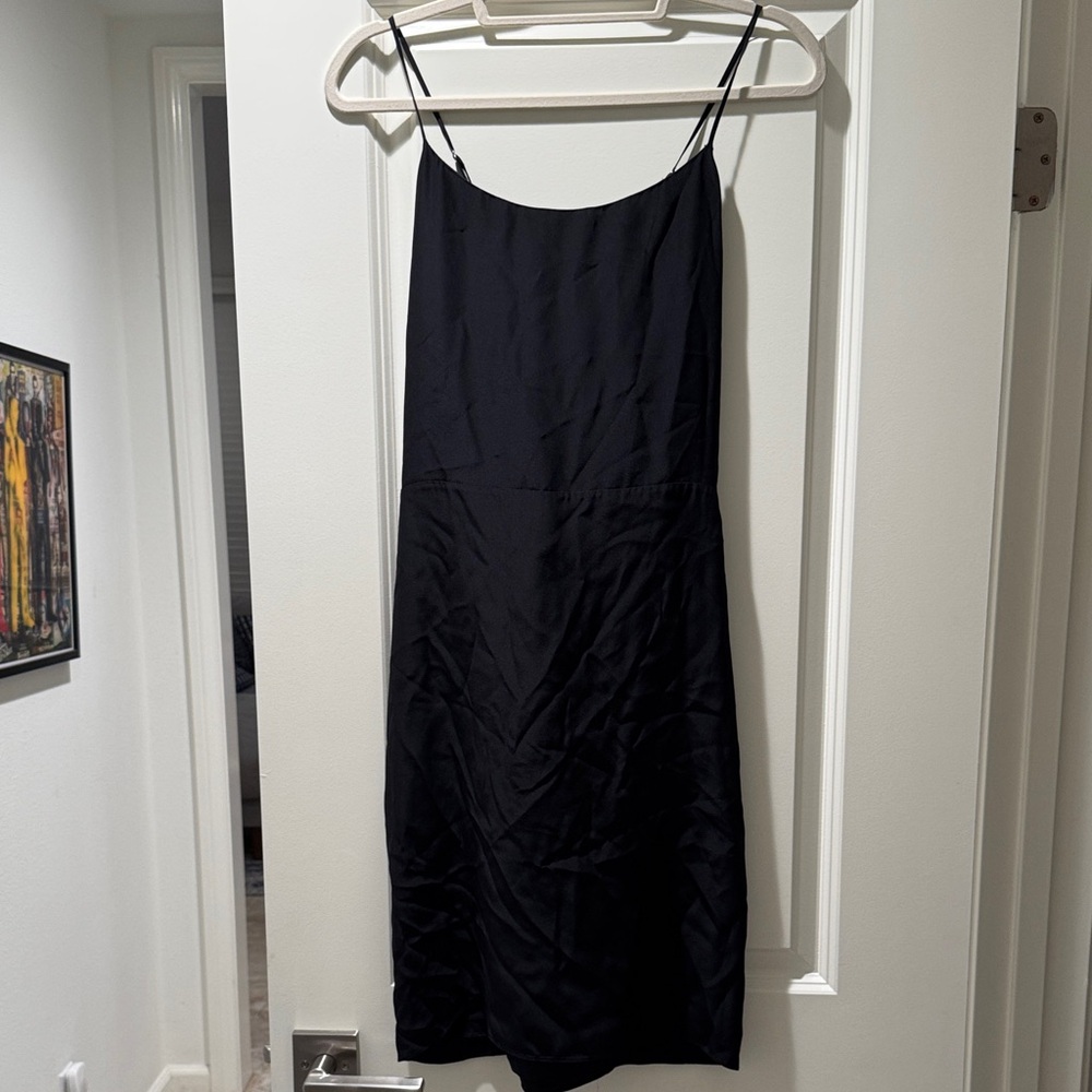 Jenni Kayne double bow tie back Elegant Black Silk Dress